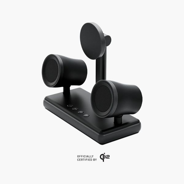 Настольное зарядное устройство со стерео колонкой Energea MagAudio Stand, Темно-серый | Gunmetal