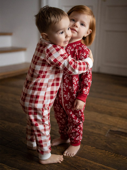 Комбинезон на манжетах Mjölk Christmas Check, с рукавом реглан