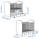 Кровать для новорожденных - IKEA GONATT, 60x120 см, белый, ГУНАТ ИКЕА
