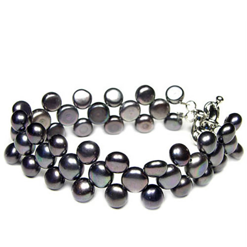 Браслет "Ангелок" жемчуг темный
