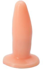 Телесная анальная пробка с подошвой-присоской - 14 см. (Цвет: телесный)