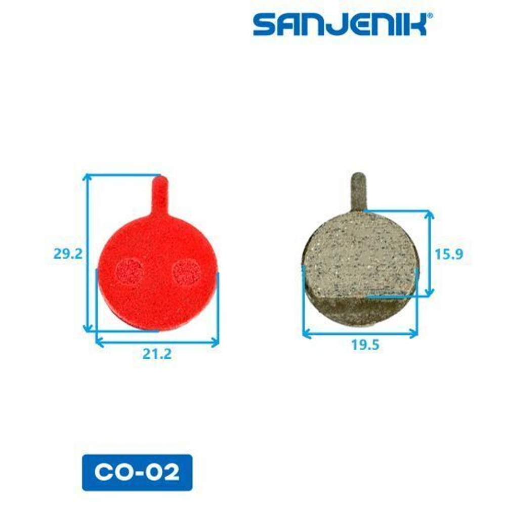 Колодки тормозные медные Sanjenik CO-02 (21мм) Kugoo M4, Pro, Max Speed, HX, HX Pro, G3