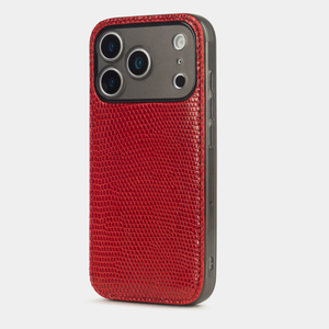 Чехол-накладка для iPhone 17 Pro Max из кожи ящерицы, красного цвета