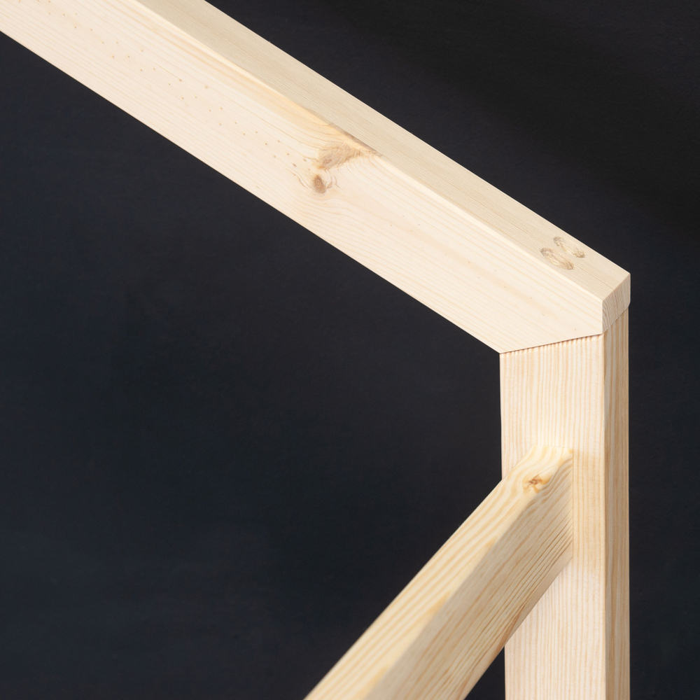 Кровать детская, 90х190х170, Альков, с бортиком, кровать домик, деревянная, натуральный, Dipriz