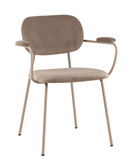 Стул Кэрол коричневый бежевые ножки