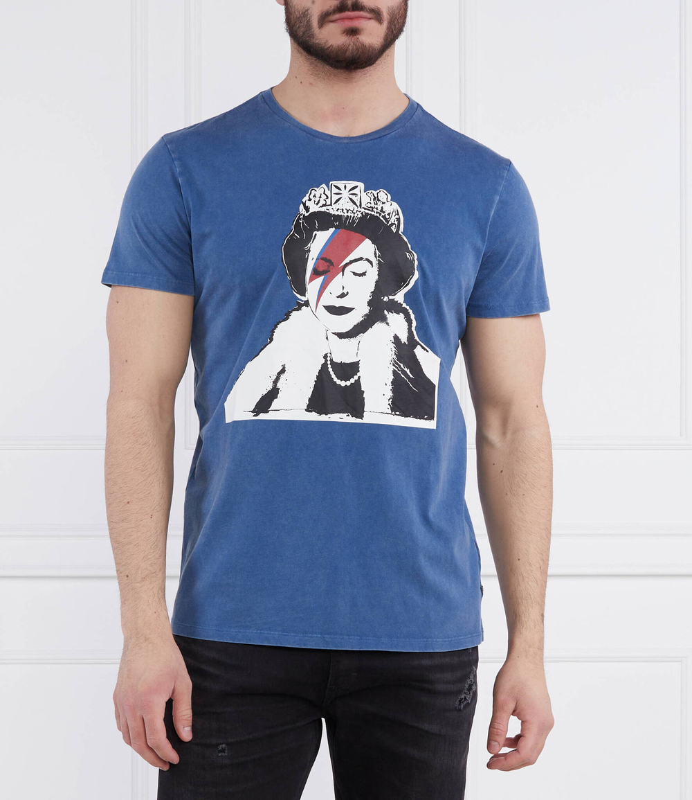 Футболка BANKSY QUEEN GUESS - голубой(M3RI1U KBDL0)