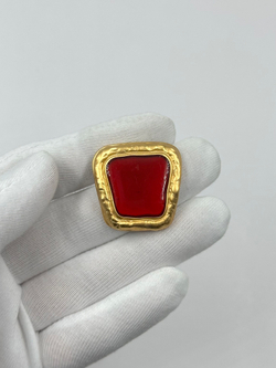 Моносерьга с красной эмалью Anne Klein