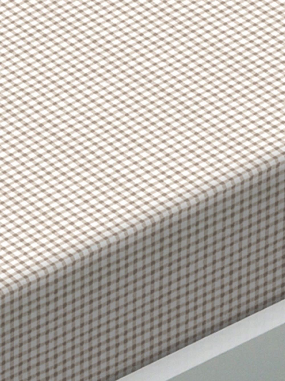 Постельное белье Сказка "Бежевая клеточка" евро Наволочка 50х70 см 2 шт Простынь на резинке 180х200 см Пододеяльник 200х215 см, перкаль