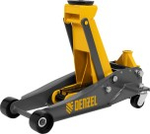 Домкрат подкатной Denzel 51260 гидравлический 3 т, 125-470 мм, быстрый подъем