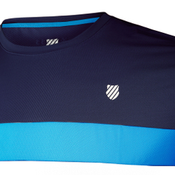 Мужское теннисное поло K-Swiss Core Team Stripe Crew T-Shirt Men - Dark Blue, Multicoloured