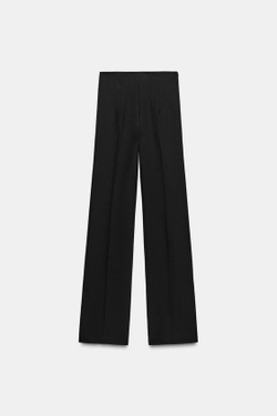 ZARA БРЮКИ FLARE С РАЗРЕЗАМИ ZW COLLECTION, ЧЕРНЫЙ