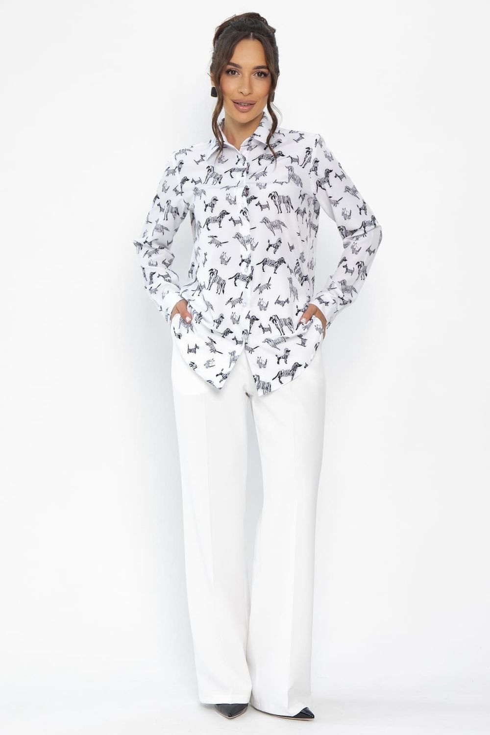 Рубашка Надель (белая/собаки) Б13843-16М LT Collection