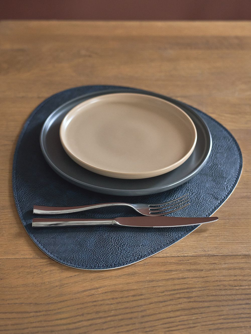 Набор из 4-х двухсторонних сервировочных салфеток Drop, 33х41 см, синий/светло-серый