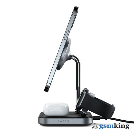 Satechi 3-in-1 Magnetic Wireless Charging Stand Space Gray ST-WMCS3M