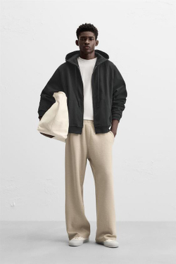 ZARA ЖАККАРДОВЫЕ ДЖОГГЕРЫ С РЕЛЬЕФНЫМ УЗОРОМ, БЕЖЕВЫЙ