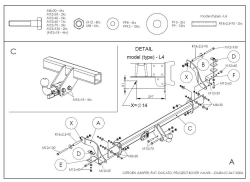 Фаркоп оцинкованный Galia C045A для Citroen Jumper 2006-, FIAT Ducato III 2006-, Peugeot Boxer 2006- платформа(паспорт и сертификат в комплекте)(без электрики)