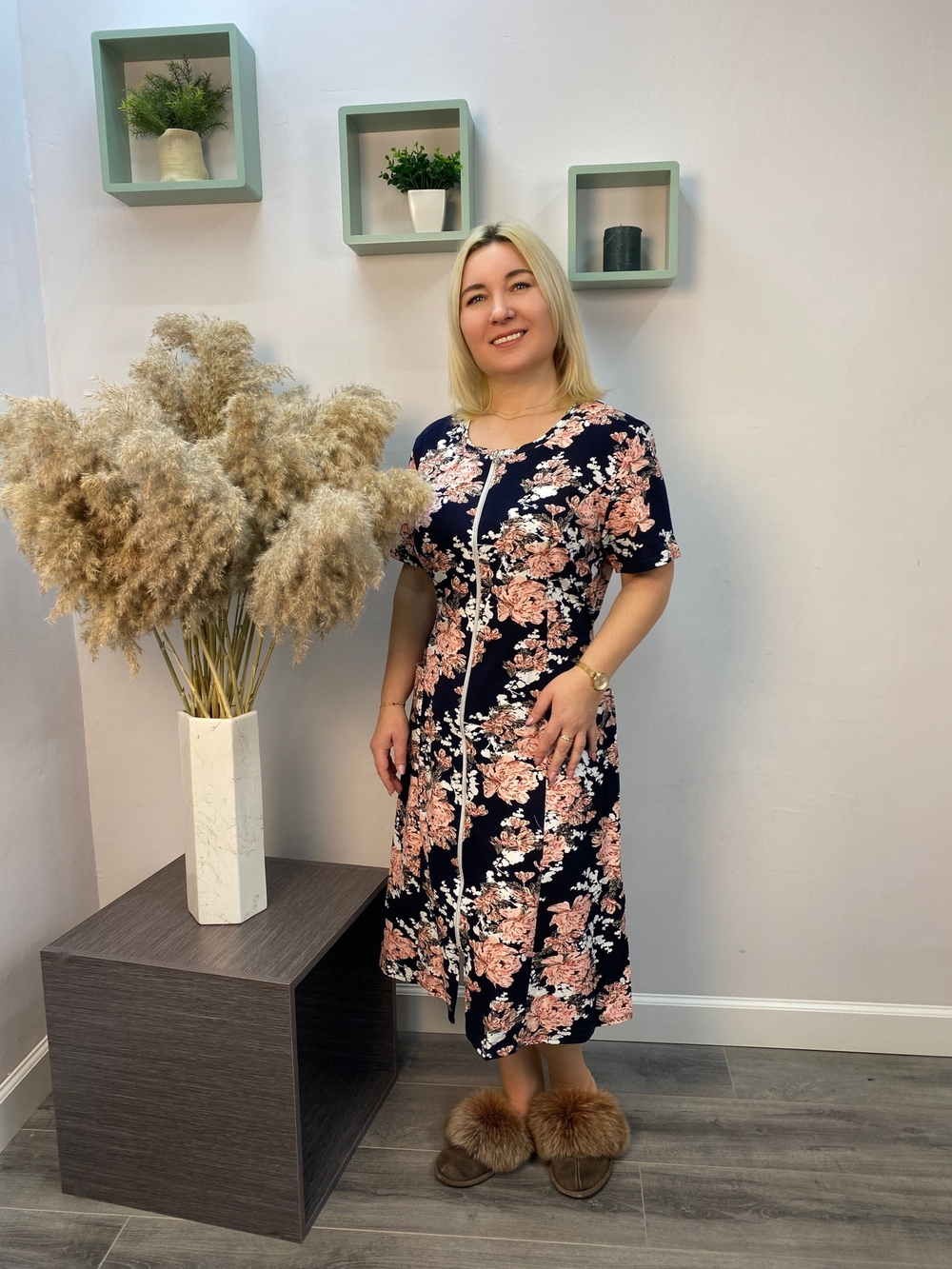 Халат женский "Галина К.П" молния (Р 316)