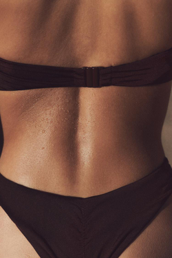 ZARA ТОП БИКИНИ БАНДО С УЗЛОМ, КОРИЧНЕВЫЙ