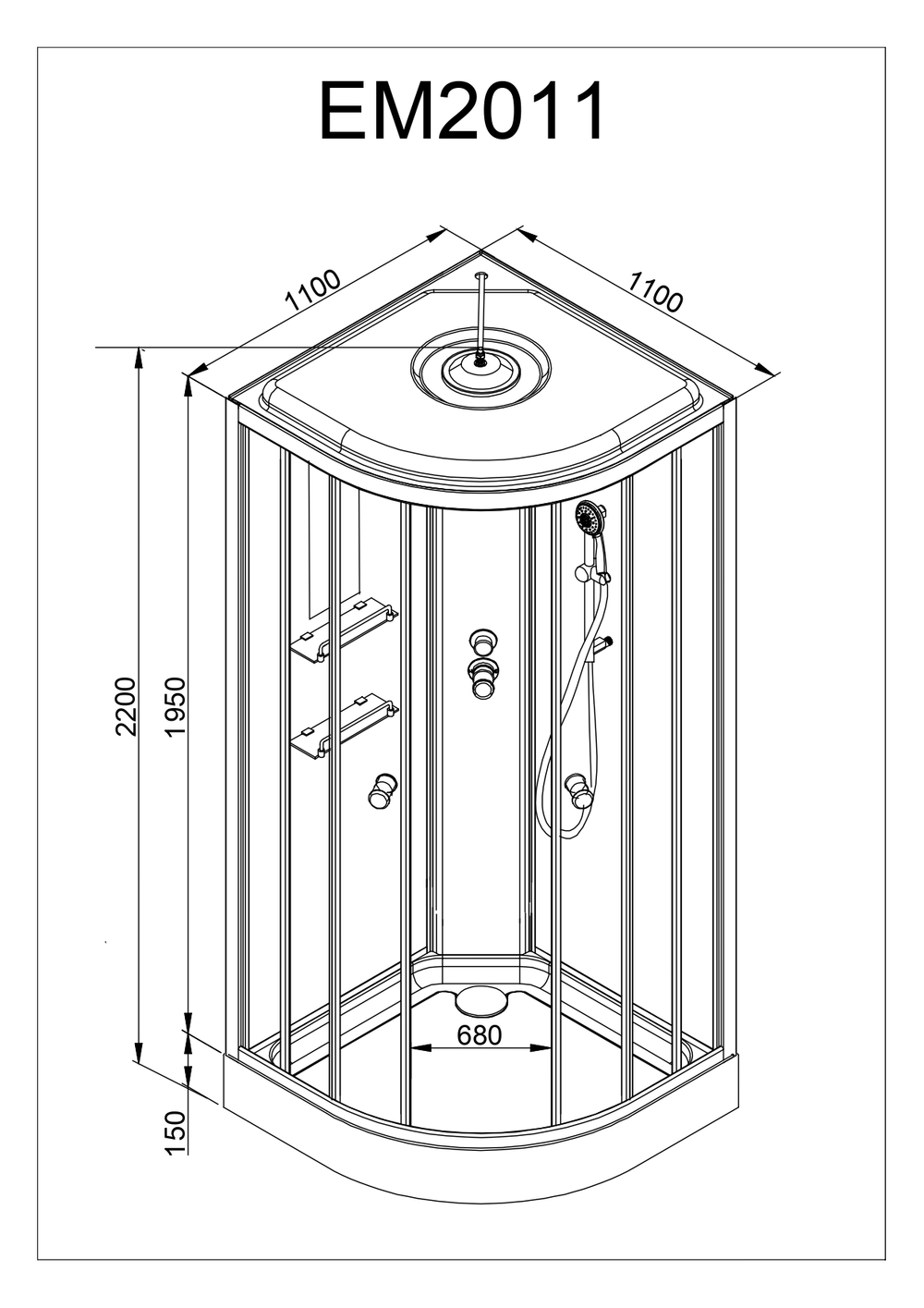 Душевая кабина AvaCan (АваКан) EM2011LED
