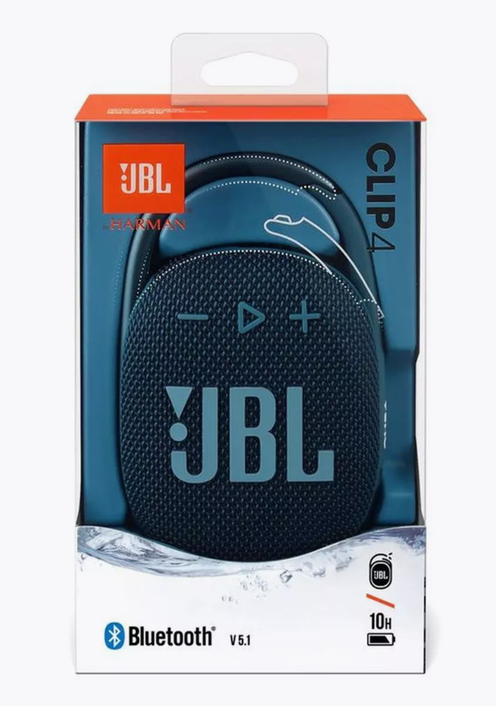 Колонка JBL Clip 4 CLIP4, портативная, влагозащищенная, с карабином, синий