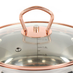 Кастрюля нерж, 2.5 л, крышка стекло, Daniks, Карлин, GS-01332G-18, индукц