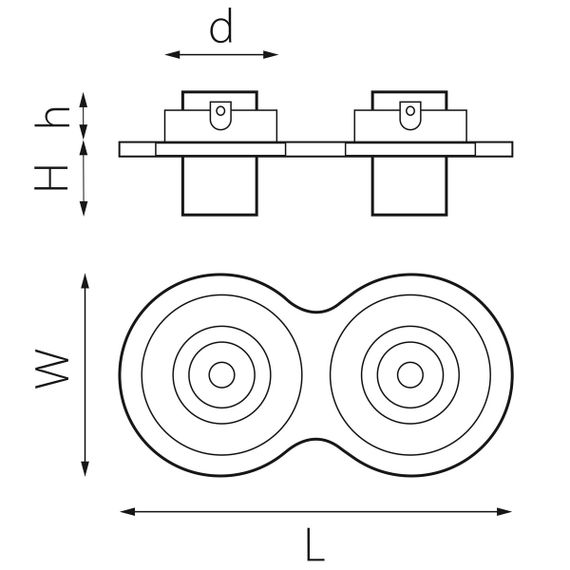 Комплект из светильника и рамки Lightstar Intero Tubo (217626+217162+217162) i626162