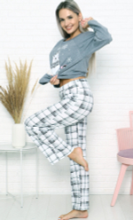 Пижама женская штаны+футболка дл/р ТК-3843