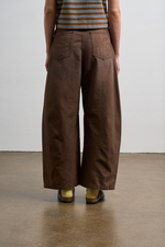 Брюки Nothomme Monterest Retro Washed Curved Blade Wide-Leg Pants "Dark Brown" Women's