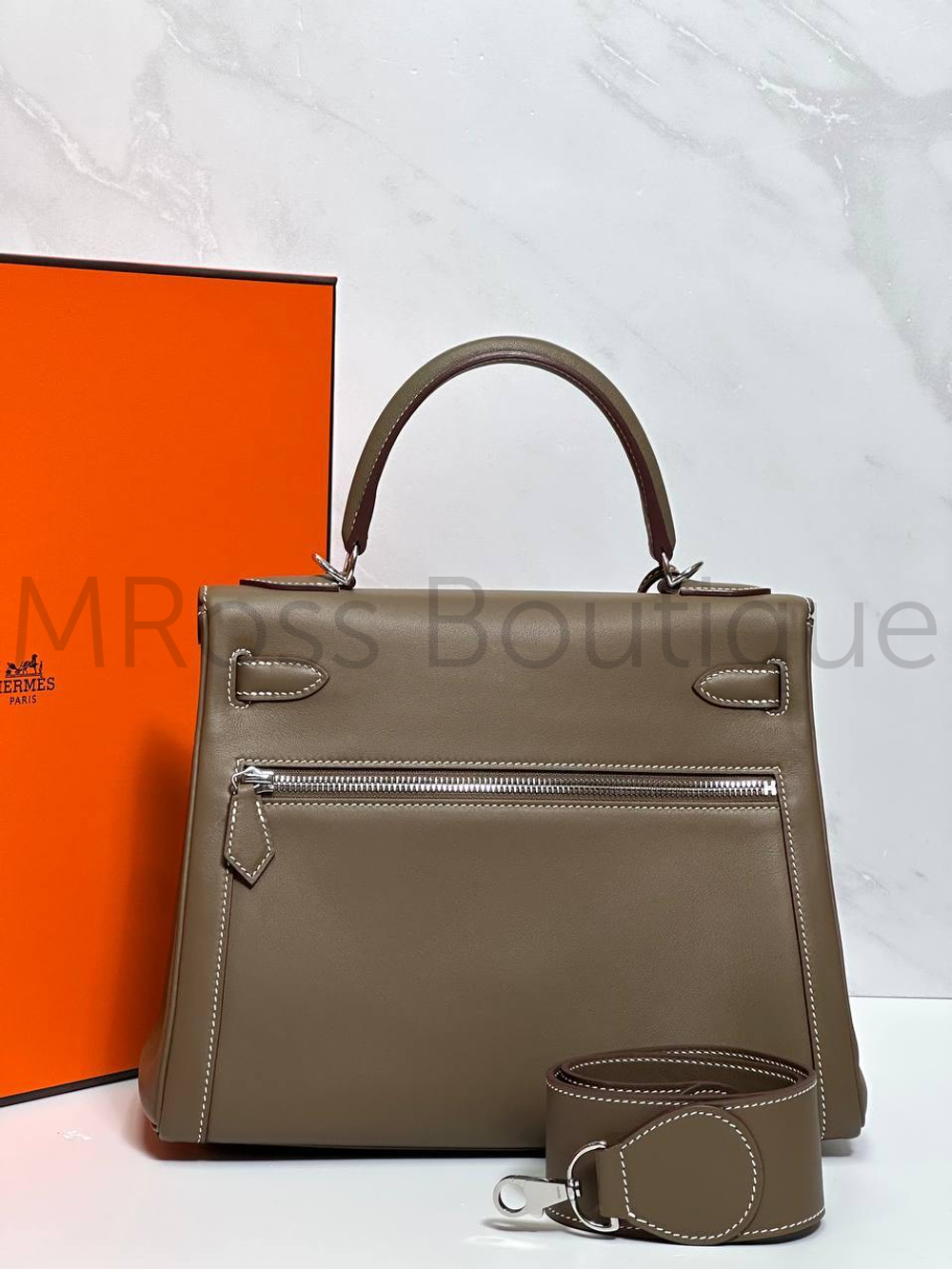 Сумка Hermes Kelly Lakis женская кожаная коричневая