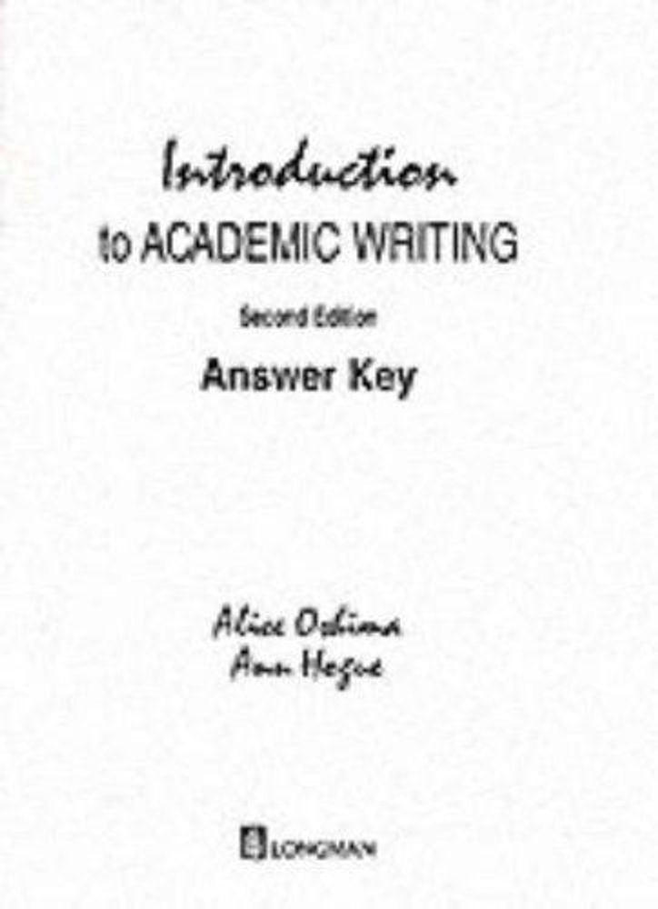 Introduction to Academic Writing Answer Key Oshima