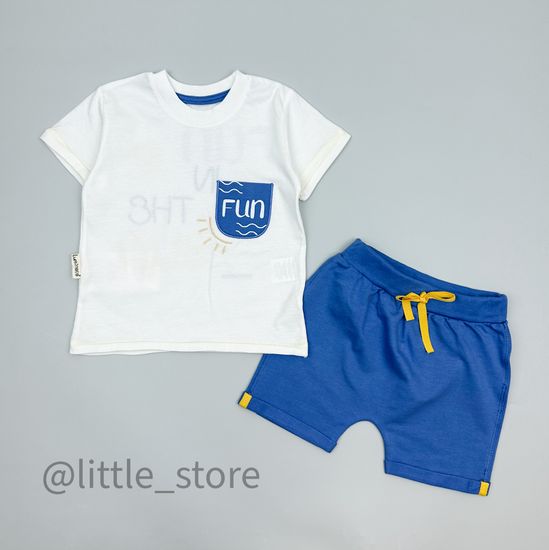 Комплект хлопковый "Fun" белый/синий