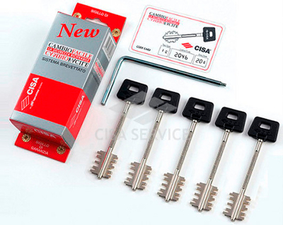 Комплект ключей CISA 06.520.61.1(D92324145)"New Cambio" 5 ключей для кодирования ( длин. ключ)