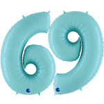 Шар фольгированный Цифра 6 101 см (Голубой)