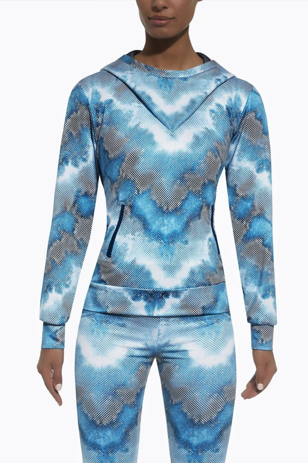 Толстовка с капюшоном для фитнеса свободного кроя Energy (Размер: L) (Цвет: голубой)