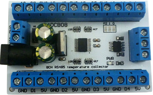 Контроль сети температурных датчиков modbus R4DCB08