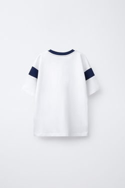 ZARA ФУТБОЛКА С НАДПИСЬЮ, БЕЛЫЙ