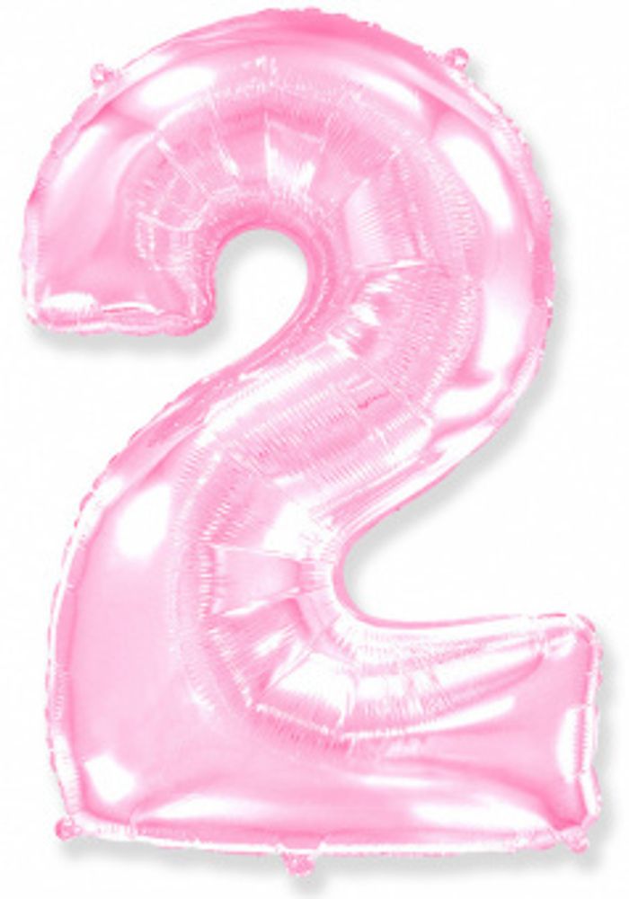 FM Шар 40'' / 102 см "Цифра 2" Розовый Макарунс (БГ-60)