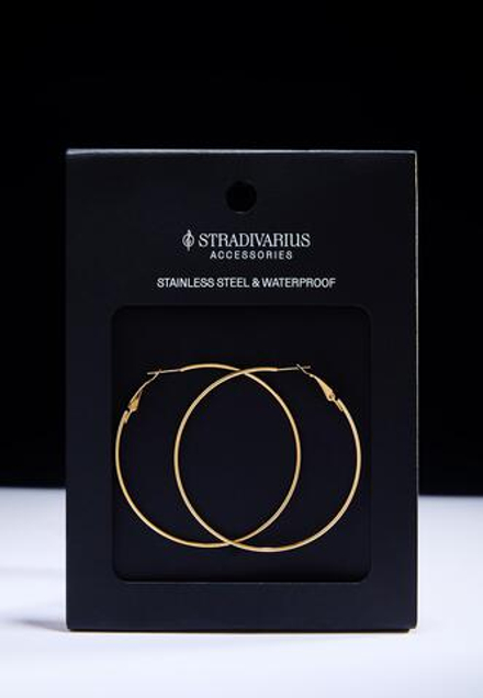 STRADIVARIUS Водонепроницаемые серьги-кольца, желтый