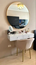 Зеркало круглое настенное в алюминиевой раме, 70 х 70 см