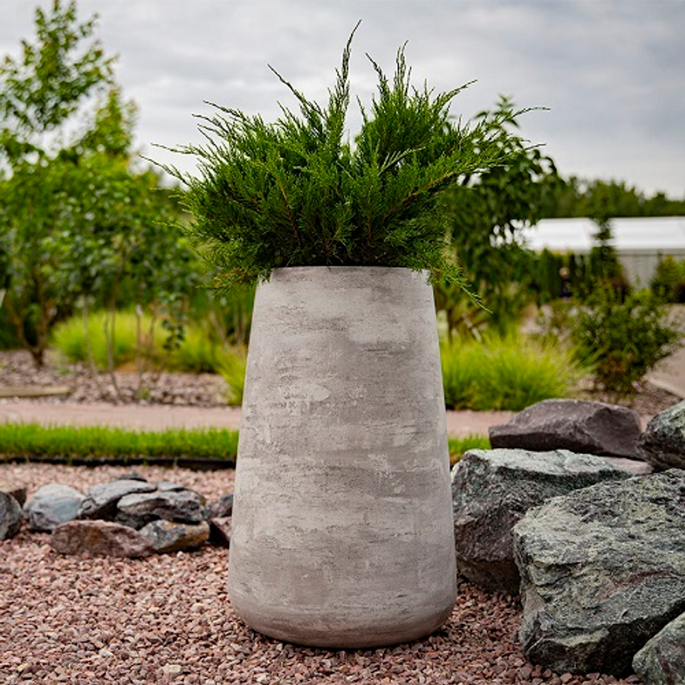 Кашпо Concretika Cone D36 H75 Concrete Grey Light