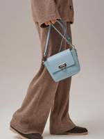 Сумка кожаная кросс-боди светло-голубой/соло