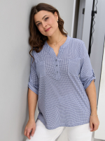 Блузка БЛ-131/гусинаялапка-синий