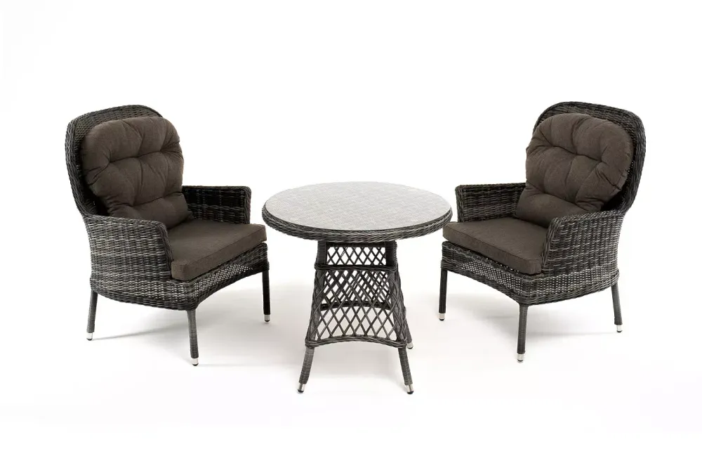 "Алиса" кофейный комплект из искусственного ротанга, цвет графит