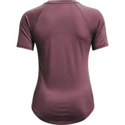 Женская теннисная футболка Under Armour Women's UA Rush HeatGear Mesh Short Sleeve - ash plum/metallic silver
