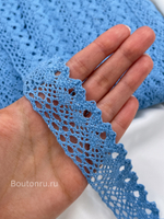 Кружево плетеное голубое 30 мм