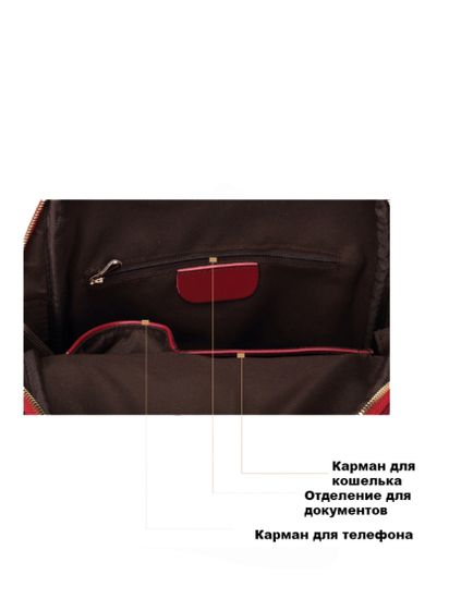 Рюкзак женский из экокожи Front Pocket. Красный