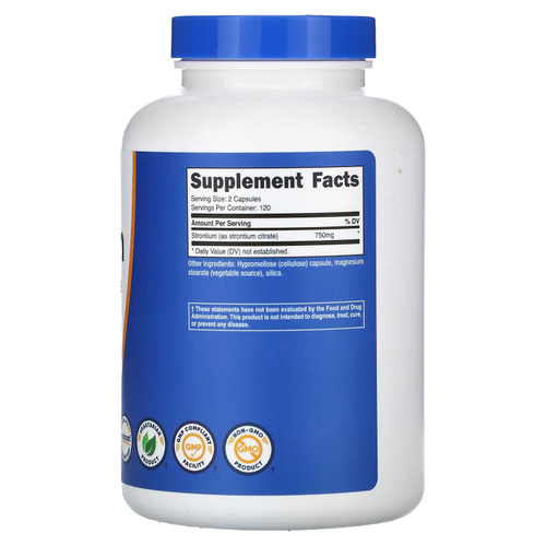 Nutricost, Стронций, 240 капсул (375 мг в каждой капсуле)