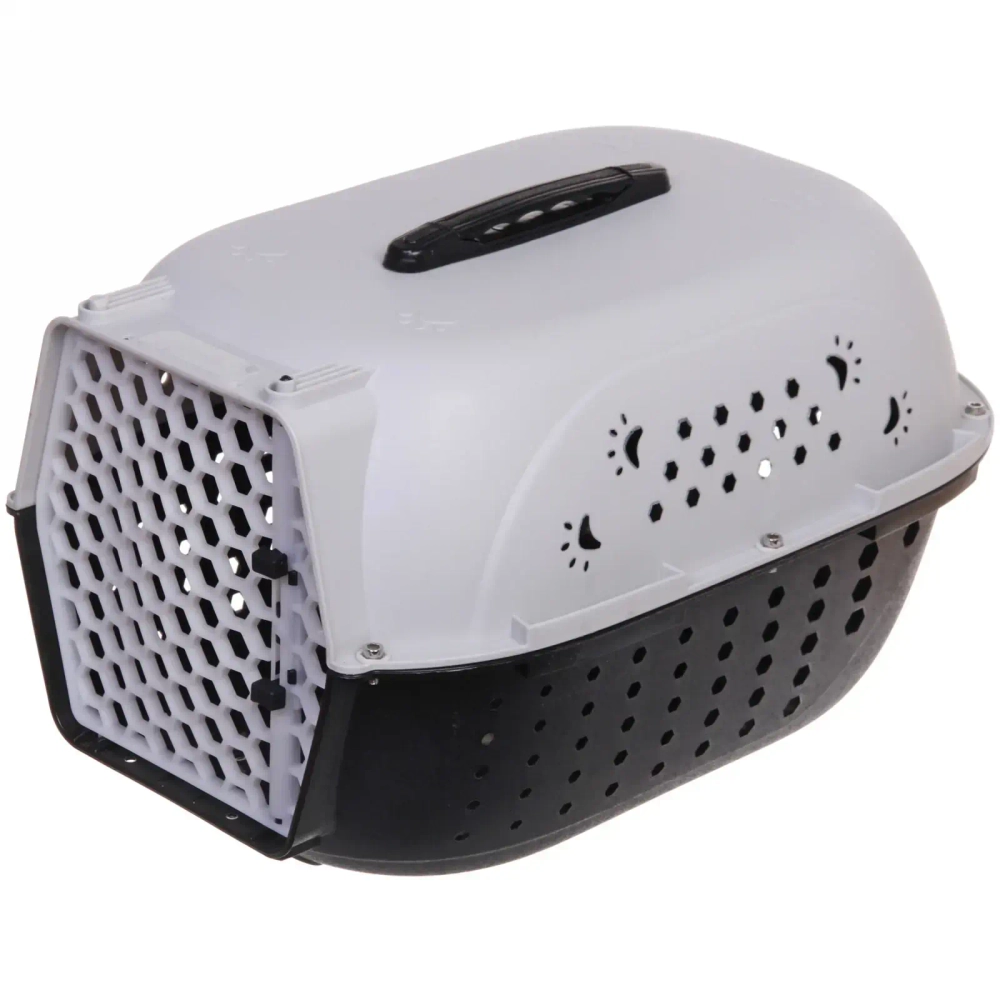 Переноска для животных «ЛЮБИМЫЙ БРО», лапки, цвет серый, 48*32*28см/до 10кг (Лейбл)