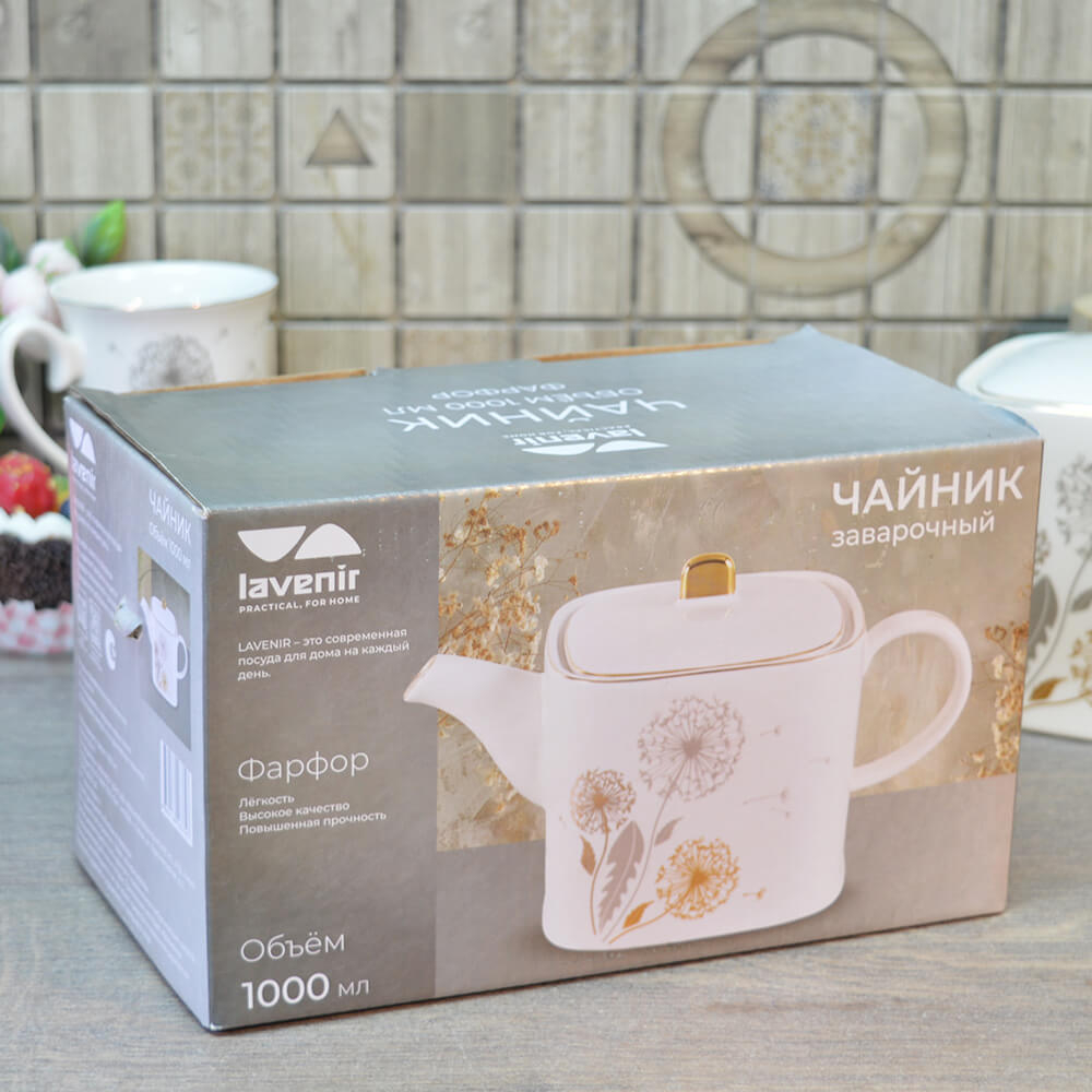 Чайник заварочный 1л "Одуванчики" квадрат (00113497)