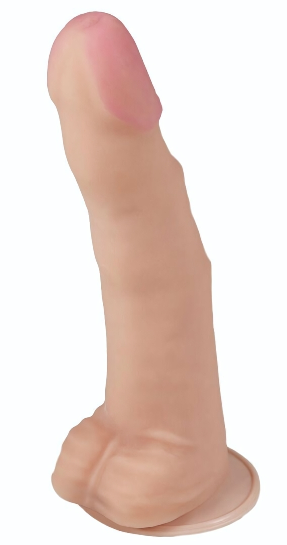 Телесный рельефный фаллоимитатор-супергигант с мошонкой на присоске - 39 см. (Цвет: телесный)